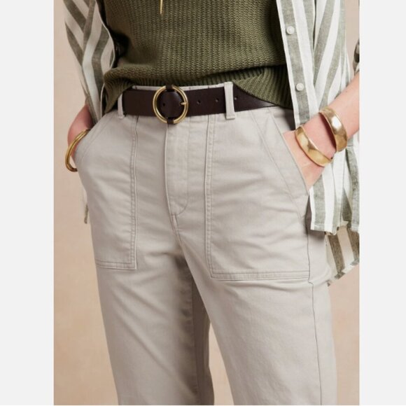 Banana Republic Mid Rise Utility Girlfriend Chino Ankle Pants Black 2 TALL NWT - Picture 3 of 13